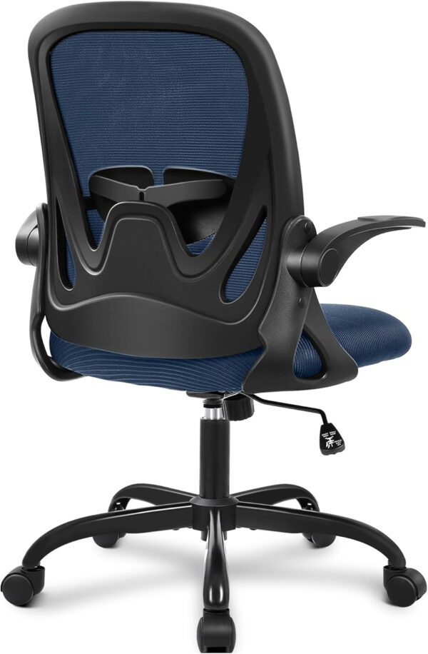 Primy Office Chair Ergonomic Desk Chair with Flip up Armrests Swivel Breathable Desk Mesh Computer Chair with Adjustable Lumbar Support and Height for Conference Room (Black)