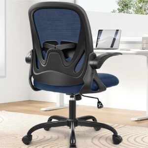 Primy Office Chair Ergonomic Desk Chair with Flip up Armrests Swivel Breathable Desk Mesh Computer Chair with Adjustable Lumbar Support and Height for Conference Room (Black)