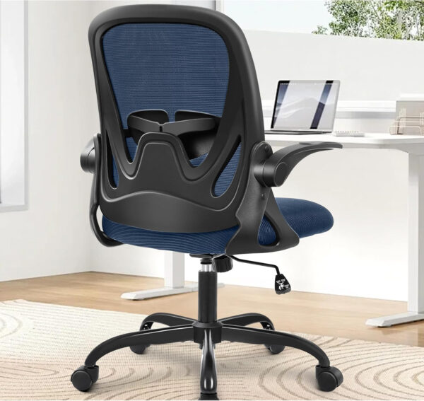Primy Office Chair Ergonomic Desk Chair with Flip up Armrests Swivel Breathable Desk Mesh Computer Chair with Adjustable Lumbar Support and Height for Conference Room (Black)