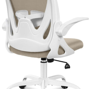 Primy Office Chair Ergonomic Desk Chair with Flip up Armrests Swivel Breathable Desk Mesh Computer Chair with Adjustable Lumbar Support and Height for Conference Room (Black)