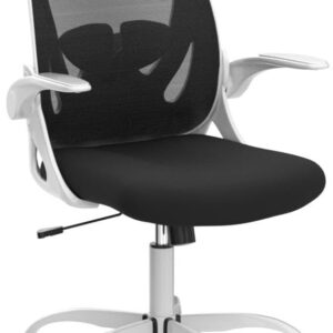 Primy Office Chair Ergonomic Desk Chair with Flip up Armrests Swivel Breathable Desk Mesh Computer Chair with Adjustable Lumbar Support and Height for Conference Room (Black)