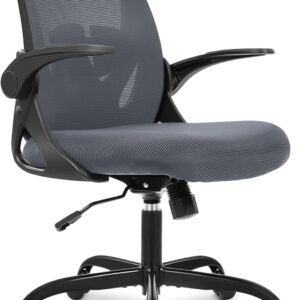 Primy Office Chair Ergonomic Desk Chair with Flip up Armrests Swivel Breathable Desk Mesh Computer Chair with Adjustable Lumbar Support and Height for Conference Room (Black)