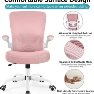 FelixKing Office Chair, Ergonomic Desk Chair Breathable Mesh Chairs with Adjustable High Back Lumbar Support Flip-up Armrests, Executive Swivel Comfy Task Computer Chairs for Home Office Black