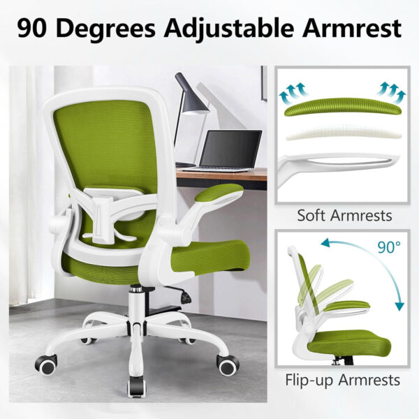 FelixKing Office Chair, Ergonomic Desk Chair Breathable Mesh Chairs with Adjustable High Back Lumbar Support Flip-up Armrests, Executive Swivel Comfy Task Computer Chairs for Home Office Black