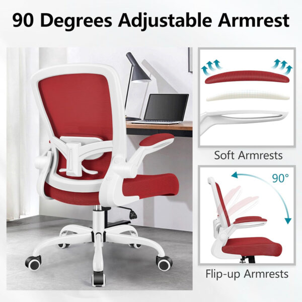 FelixKing Office Chair, Ergonomic Desk Chair Breathable Mesh Chairs with Adjustable High Back Lumbar Support Flip-up Armrests, Executive Swivel Comfy Task Computer Chairs for Home Office Black