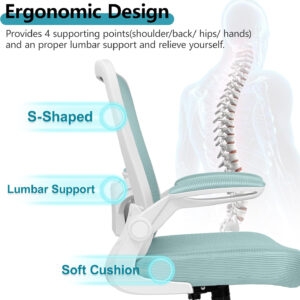 FelixKing Office Chair, Ergonomic Desk Chair Breathable Mesh Chairs with Adjustable High Back Lumbar Support Flip-up Armrests, Executive Swivel Comfy Task Computer Chairs for Home Office Black