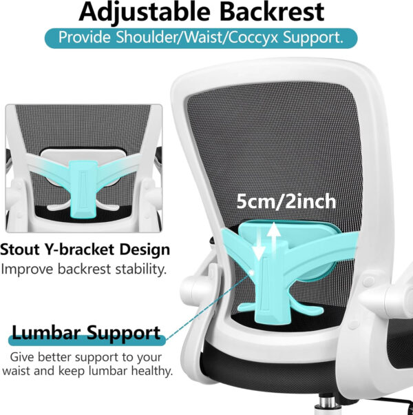 FelixKing Office Chair, Ergonomic Desk Chair Breathable Mesh Chairs with Adjustable High Back Lumbar Support Flip-up Armrests, Executive Swivel Comfy Task Computer Chairs for Home Office Black