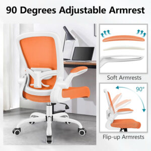 FelixKing Office Chair, Ergonomic Desk Chair Breathable Mesh Chairs with Adjustable High Back Lumbar Support Flip-up Armrests, Executive Swivel Comfy Task Computer Chairs for Home Office Black
