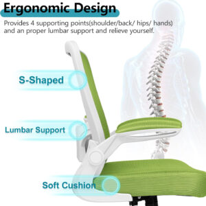 FelixKing Office Chair, Ergonomic Desk Chair Breathable Mesh Chairs with Adjustable High Back Lumbar Support Flip-up Armrests, Executive Swivel Comfy Task Computer Chairs for Home Office Black