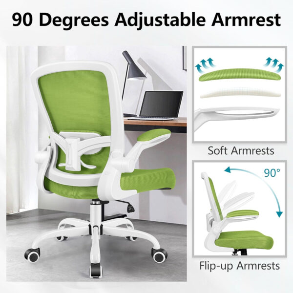 FelixKing Office Chair, Ergonomic Desk Chair Breathable Mesh Chairs with Adjustable High Back Lumbar Support Flip-up Armrests, Executive Swivel Comfy Task Computer Chairs for Home Office Black