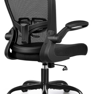 FelixKing Office Chair, Ergonomic Desk Chair with Adjustable Height and Lumbar Support Swivel Lumbar Support Desk Computer Chair with Flip up Armrests for Conference Room (Black)