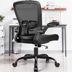 FelixKing Office Chair, Ergonomic Desk Chair with Adjustable Height and Lumbar Support Swivel Lumbar Support Desk Computer Chair with Flip up Armrests for Conference Room (Black)