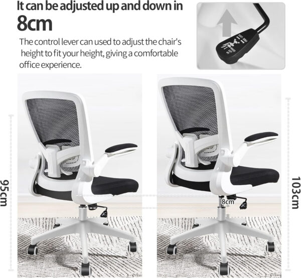 FelixKing Office Chair, Ergonomic Desk Chair with Adjustable Height and Lumbar Support Swivel Lumbar Support Desk Computer Chair with Flip up Armrests for Conference Room (Black)