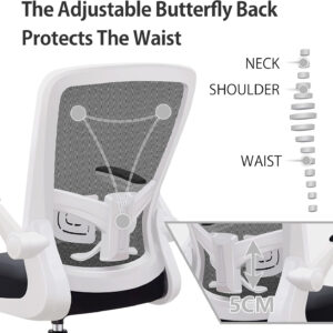 FelixKing Office Chair, Ergonomic Desk Chair with Adjustable Height and Lumbar Support Swivel Lumbar Support Desk Computer Chair with Flip up Armrests for Conference Room (Black)