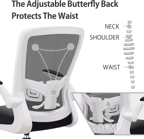 FelixKing Office Chair, Ergonomic Desk Chair with Adjustable Height and Lumbar Support Swivel Lumbar Support Desk Computer Chair with Flip up Armrests for Conference Room (Black)