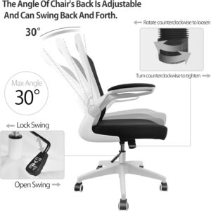 FelixKing Office Chair, Ergonomic Desk Chair with Adjustable Height and Lumbar Support Swivel Lumbar Support Desk Computer Chair with Flip up Armrests for Conference Room (Black)