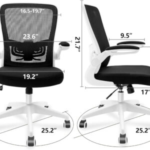 FelixKing Office Chair, Ergonomic Desk Chair with Adjustable Height and Lumbar Support Swivel Lumbar Support Desk Computer Chair with Flip up Armrests for Conference Room (Black)
