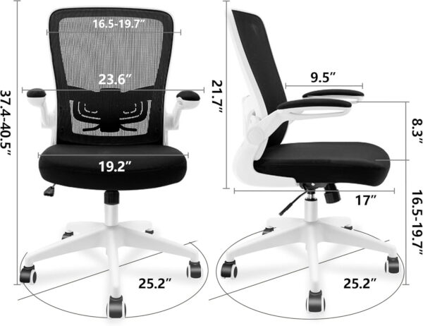 FelixKing Office Chair, Ergonomic Desk Chair with Adjustable Height and Lumbar Support Swivel Lumbar Support Desk Computer Chair with Flip up Armrests for Conference Room (Black)