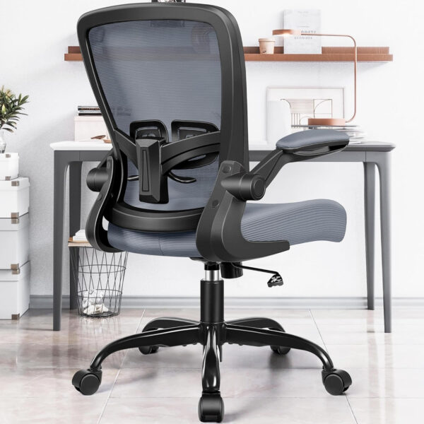 FelixKing Office Chair, Ergonomic Desk Chair with Adjustable Height and Lumbar Support Swivel Lumbar Support Desk Computer Chair with Flip up Armrests for Conference Room (Black)