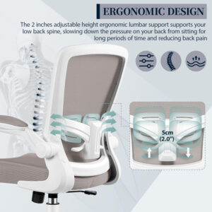 FelixKing Office Chair, Ergonomic Desk Chair with Adjustable Height and Lumbar Support Swivel Lumbar Support Desk Computer Chair with Flip up Armrests for Conference Room (Black)