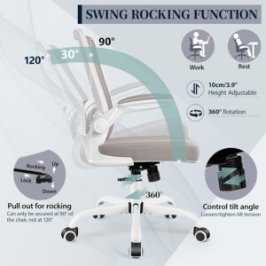 FelixKing Office Chair, Ergonomic Desk Chair with Adjustable Height and Lumbar Support Swivel Lumbar Support Desk Computer Chair with Flip up Armrests for Conference Room (Black)