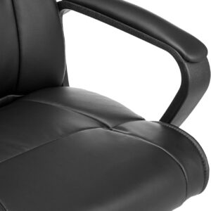 Amazon Basics Office Computer Task Desk Chair with Padded Armrests, Mid-Back, Adjustable, 360 Swivel, Rolling, 275 Pound Capacity, 24"D x 24.2"W x 34.8"H, BIFMA Certified, Dark Brown Faux Leather