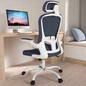 Office Chair, High Back Ergonomic Desk Chair, Breathable Mesh Desk Chair with Adjustable Lumbar Support and Headrest, Swivel Task Chair with flip-up Armrests, Executive Chair for Home Office