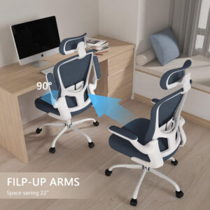 Office Chair, High Back Ergonomic Desk Chair, Breathable Mesh Desk Chair with Adjustable Lumbar Support and Headrest, Swivel Task Chair with flip-up Armrests, Executive Chair for Home Office