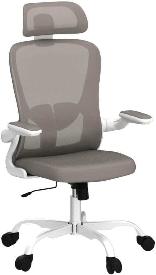 Office Chair, High Back Ergonomic Desk Chair, Breathable Mesh Desk Chair with Adjustable Lumbar Support and Headrest, Swivel Task Chair with flip-up Armrests, Executive Chair for Home Office