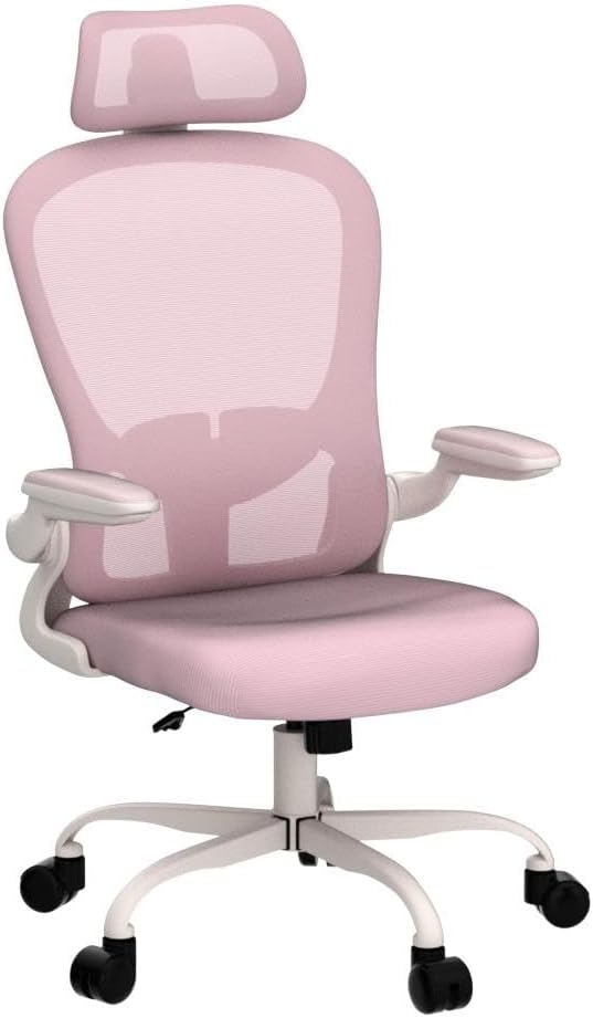 Office Chair, High Back Ergonomic Desk Chair, Breathable Mesh Desk Chair with Adjustable Lumbar Support and Headrest, Swivel Task Chair with flip-up Armrests, Executive Chair for Home Office