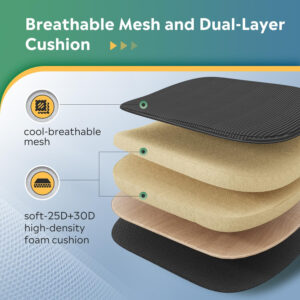 DEVAISE Office Chair Ergonomic Computer Desk Chair with Flip-up Armrests, Comfy Mesh with Adjustable Lumbar Support, White