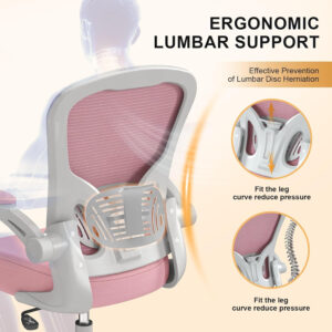 Office Chair, Ergonomic Desk Chairs 330LBS Capacity High Back Mesh Computer Chair with Flip-up Armrests, Comfy Work Chair with Adjustable Lumbar Support, Rolling Chair
