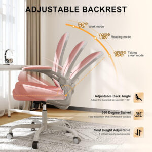 Office Chair, Ergonomic Desk Chairs 330LBS Capacity High Back Mesh Computer Chair with Flip-up Armrests, Comfy Work Chair with Adjustable Lumbar Support, Rolling Chair