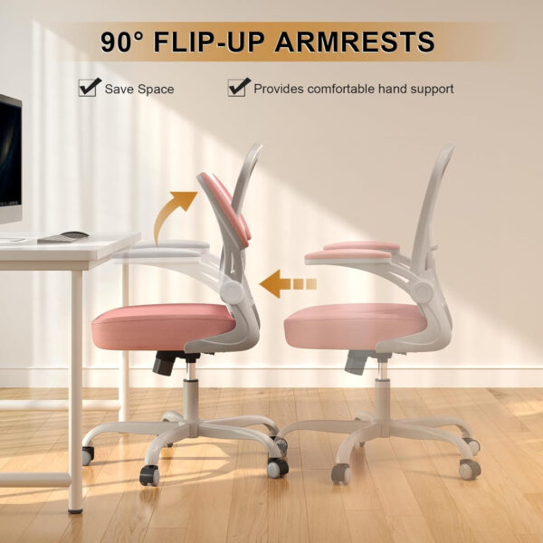 Office Chair, Ergonomic Desk Chairs 330LBS Capacity High Back Mesh Computer Chair with Flip-up Armrests, Comfy Work Chair with Adjustable Lumbar Support, Rolling Chair