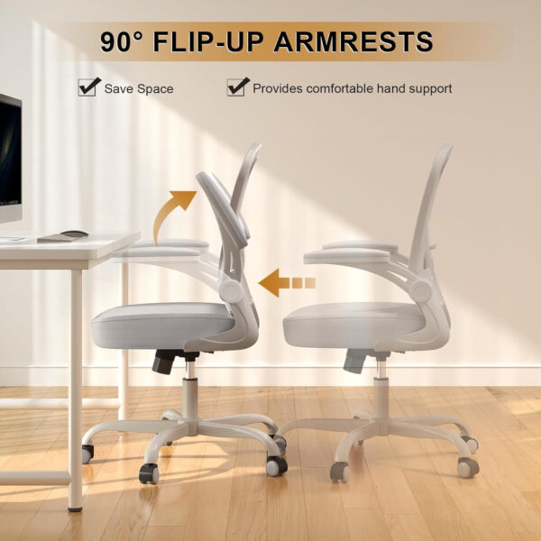 Office Chair, Ergonomic Desk Chairs 330LBS Capacity High Back Mesh Computer Chair with Flip-up Armrests, Comfy Work Chair with Adjustable Lumbar Support, Rolling Chair
