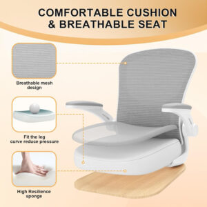 Office Chair, Ergonomic Desk Chairs 330LBS Capacity High Back Mesh Computer Chair with Flip-up Armrests, Comfy Work Chair with Adjustable Lumbar Support, Rolling Chair