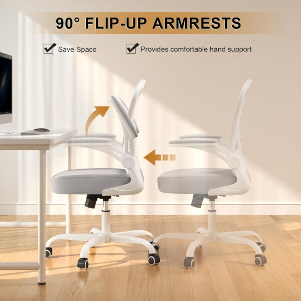 Office Chair, Ergonomic Desk Chairs 330LBS Capacity High Back Mesh Computer Chair with Flip-up Armrests, Comfy Work Chair with Adjustable Lumbar Support, Rolling Chair