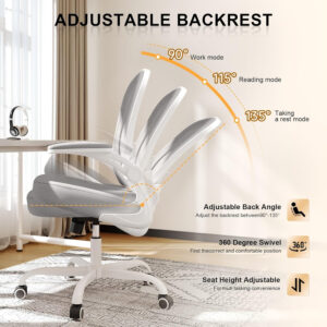 Office Chair, Ergonomic Desk Chairs 330LBS Capacity High Back Mesh Computer Chair with Flip-up Armrests, Comfy Work Chair with Adjustable Lumbar Support, Rolling Chair