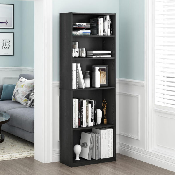 688743c5d2fa9475079b6f8c20a7a431fc96478b58cae976e1de4.jpg FURINNO JAYA Simply Home 5-Shelf Bookcase, 5-Tier, Black