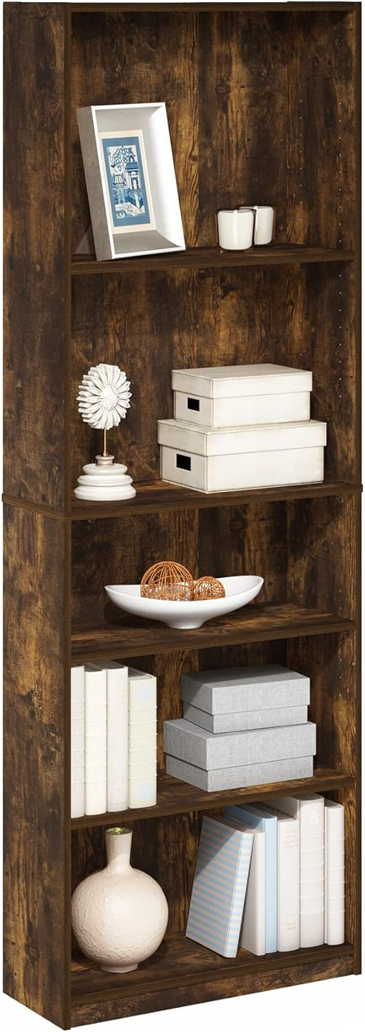 688743e01324256978ceeb0eab99a317a5e4fbddf3b32c39ea7a2.jpg FURINNO JAYA Simply Home 5-Shelf Bookcase, 5-Tier, Black