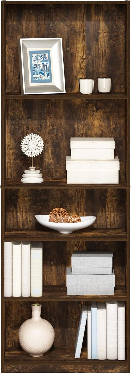 688743e2471eab774e5972b59c0d31cd3a7f244cce89d271634e1.jpg FURINNO JAYA Simply Home 5-Shelf Bookcase, 5-Tier, Black
