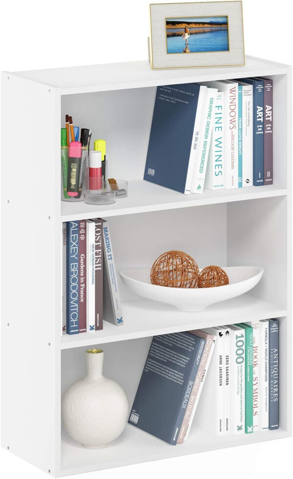 6887440673152f4534269b589642799c671ae72963b2b5539669e.jpg Furinno Pasir 3-Tier Open Shelf Bookcase, Plain White