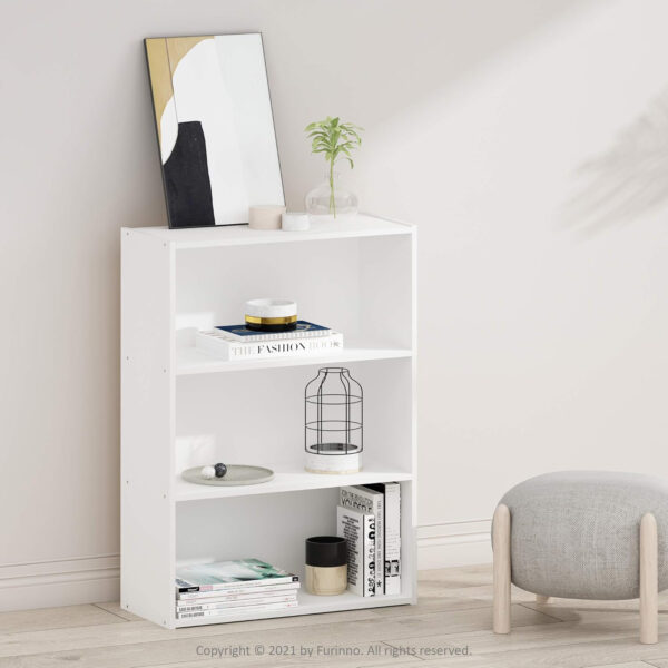 6887440806e7a3ac1d75cbf1f92e4349e8fda959fd774d6b83dc2.jpg Furinno Pasir 3-Tier Open Shelf Bookcase, Plain White