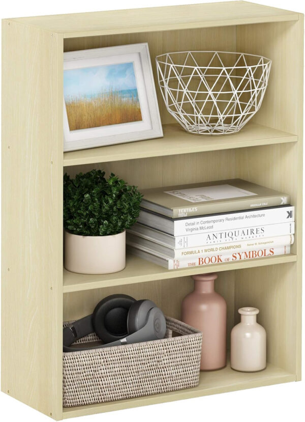 68874419bba6b2f166db6c82ac98647eae73844dbae41291c5591.jpg Furinno Pasir 3-Tier Open Shelf Bookcase, Plain White