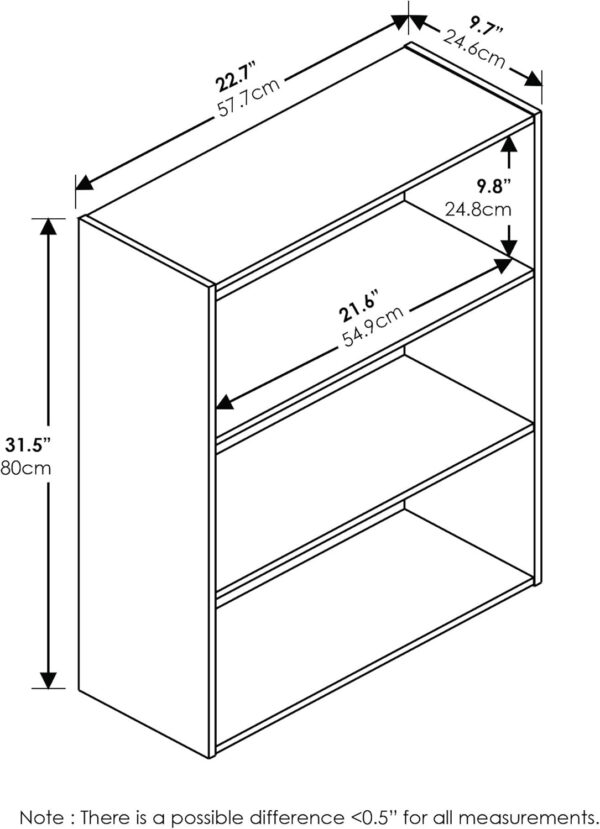 68874426562901d1048aba86d4a0c08ac446f075a2e6193bd15a3.jpg Furinno Pasir 3-Tier Open Shelf Bookcase, Plain White