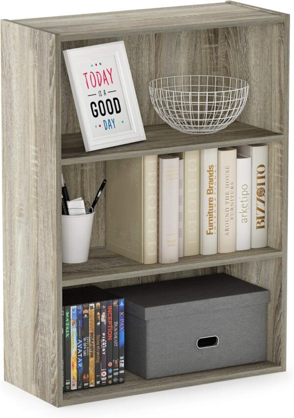 688744367d255f27bff78c4d5c90a3672841719eb172e14f82bf7.jpg Furinno Pasir 3-Tier Open Shelf Bookcase, Plain White