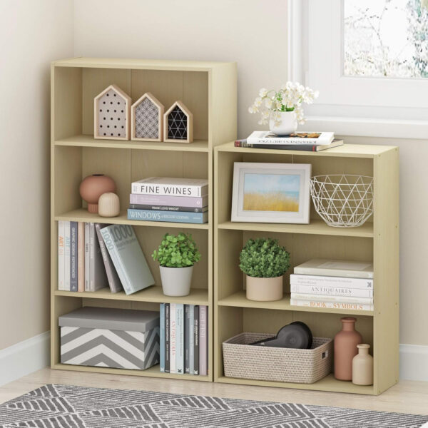 68874446930d2bcf30a215c1a24ab67ab21892154411a67d9e40d.jpg Furinno Pasir 3-Tier Open Shelf Bookcase, Plain White