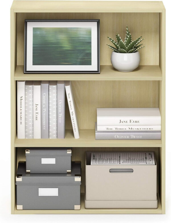6887444c568af19cc3b7a5bf1dd832bbe5c2860aef528cdde5ec9.jpg Furinno Pasir 3-Tier Open Shelf Bookcase, Plain White