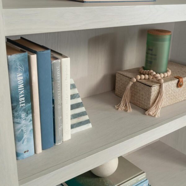 Sauder Miscellaneous Storage 5 Split Bookcase/Book Shelf, L: 35.28" x W: 13.23" x H: 69.76", Oiled Oak finish