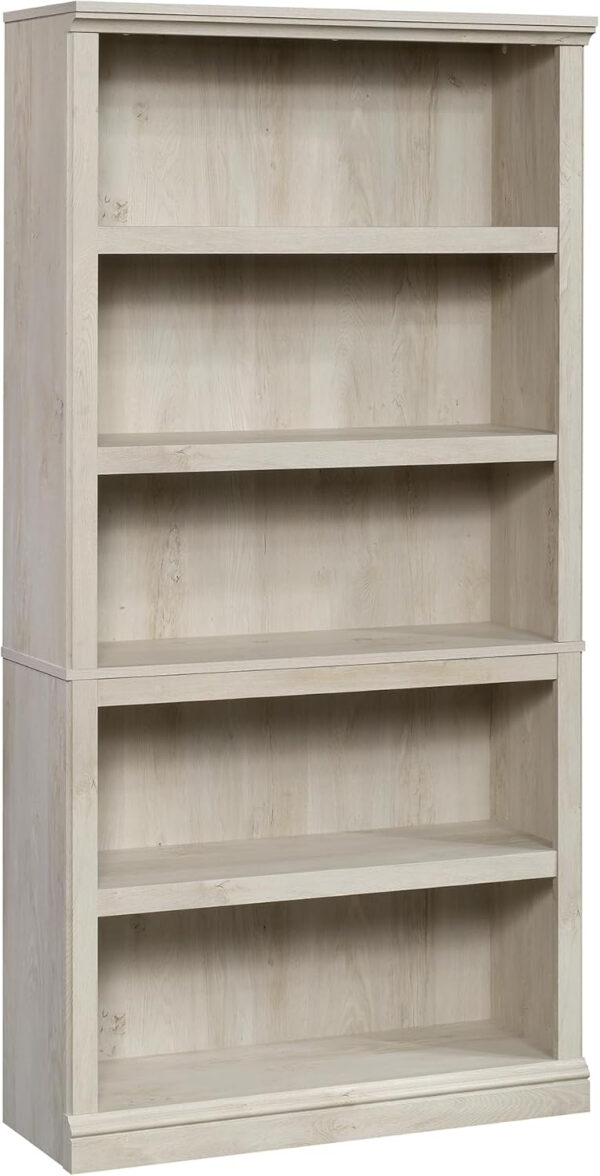 Sauder Miscellaneous Storage 5 Split Bookcase/Book Shelf, L: 35.28" x W: 13.23" x H: 69.76", Oiled Oak finish